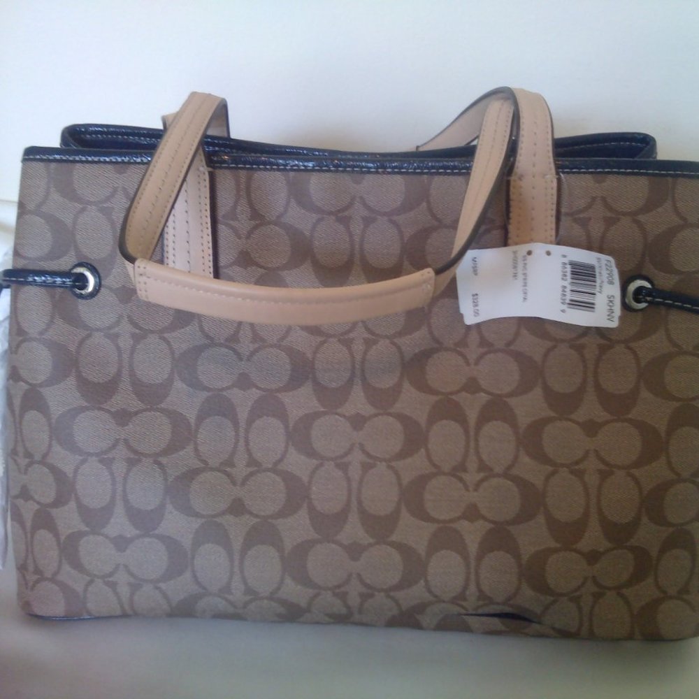 Coach Signature Stripe PVC Carryall - Picture 3 of 13